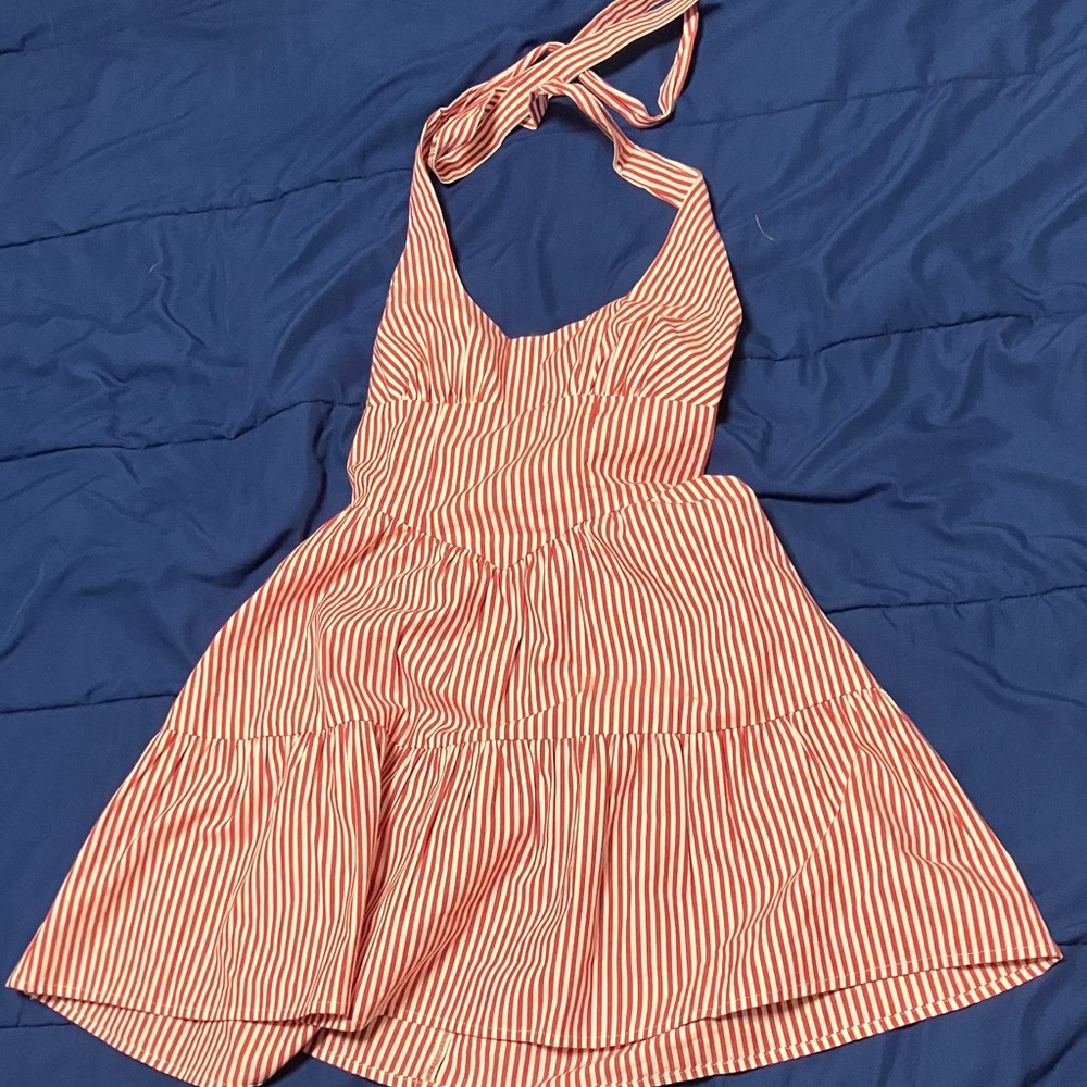 Wild Fable Red and White Backless Dress